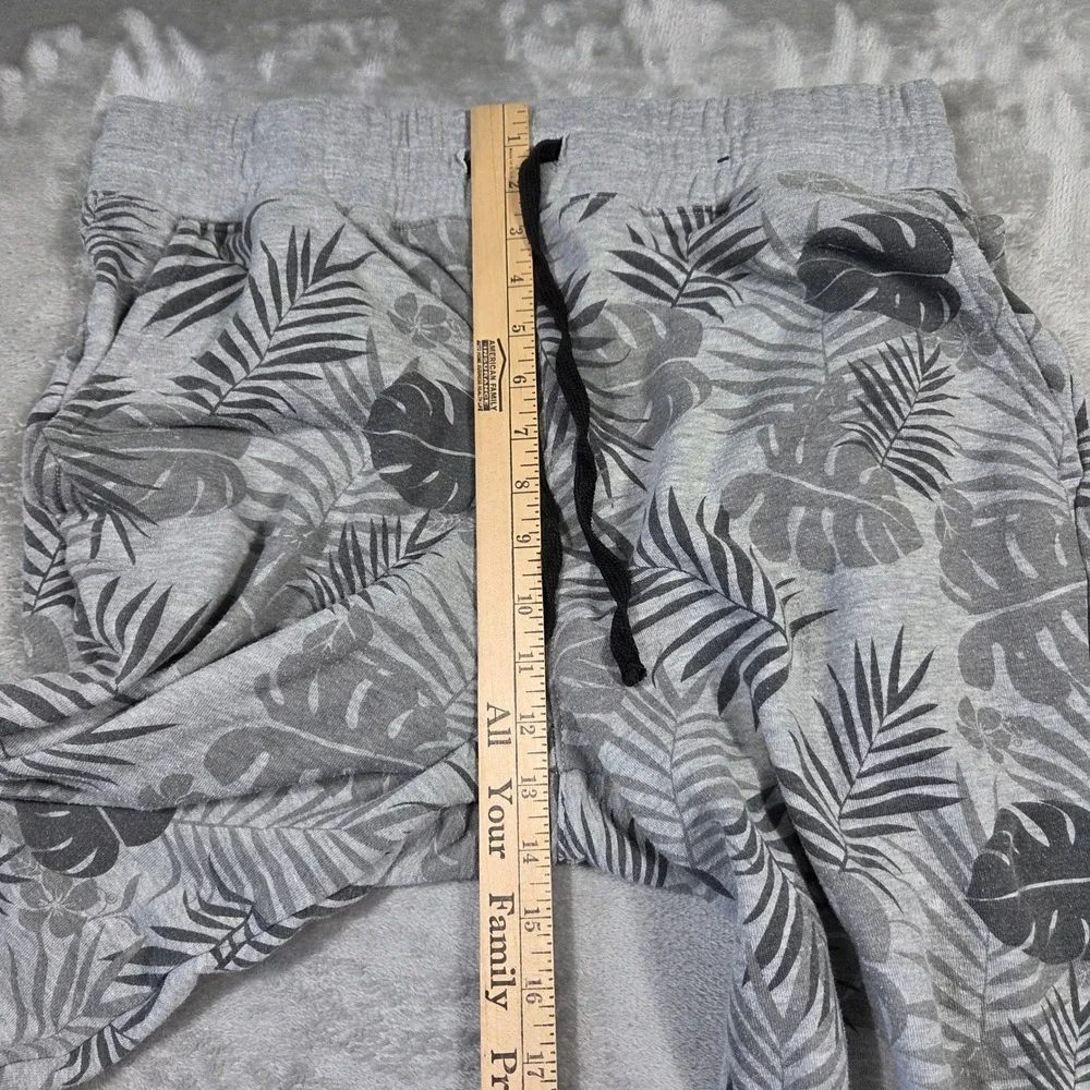 Gray Leaf-Print Men's/Womens Joggers Sweatpants
